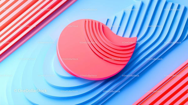 Colorful Abstract Geometric Design with Red and Blue Elements