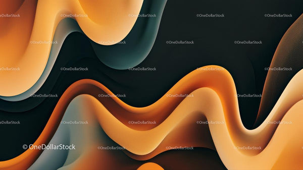 Abstract Orange and Black Flowing Wave Design