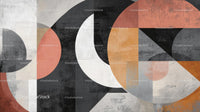 Retro Geometric Abstract Art with Circles and Textures