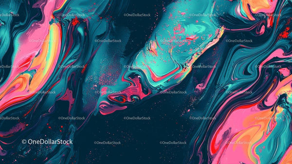 Vibrant Abstract Fluid Art with Dynamic Swirls