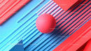 Vibrant 3D Geometric Shapes in Red and Blue