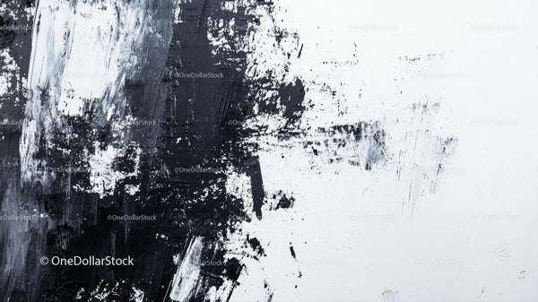 Abstract Black and White Textured Art with Bold Brush Strokes