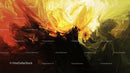Dynamic Abstract Painting with Vibrant Yellow and Red Swirls