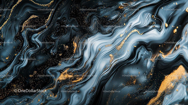 Elegant Marble Texture with Gold Accents in Fluid Design