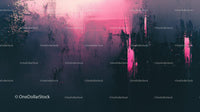 Abstract Pink and Dark Canvas with Expressive Brushstrokes