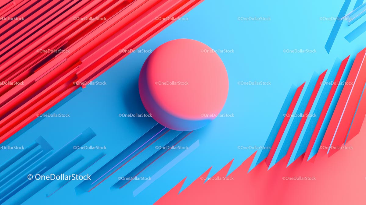 Abstrakcyjny czerwony i niebieski geometryczny wzór kształtów