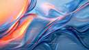 Dynamic Fluid Art with Vibrant Blue and Orange Waves