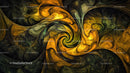 Vibrant Yellow and Green Fractal Swirl Art