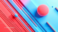 Vibrant Geometric Abstract with Spheres and Lines