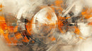Dynamic Geometric Abstract Art with Orange and Beige Tones