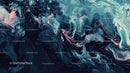 Abstract Swirls of Blue and Pink Marble Texture