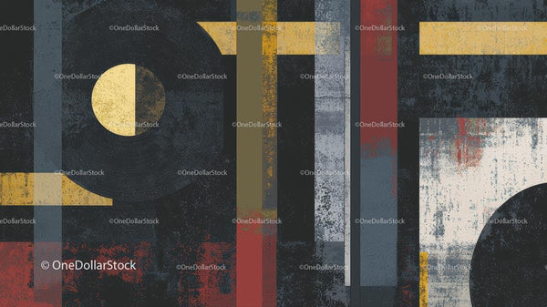 Geometric Abstract Art with Textured Layers