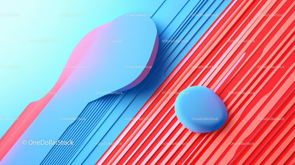 Vibrant Abstract Geometric Design in Red and Blue