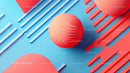 Abstract 3D Composition with Red Sphere and Blue Background