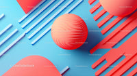Abstract 3D Composition with Red Sphere and Blue Background