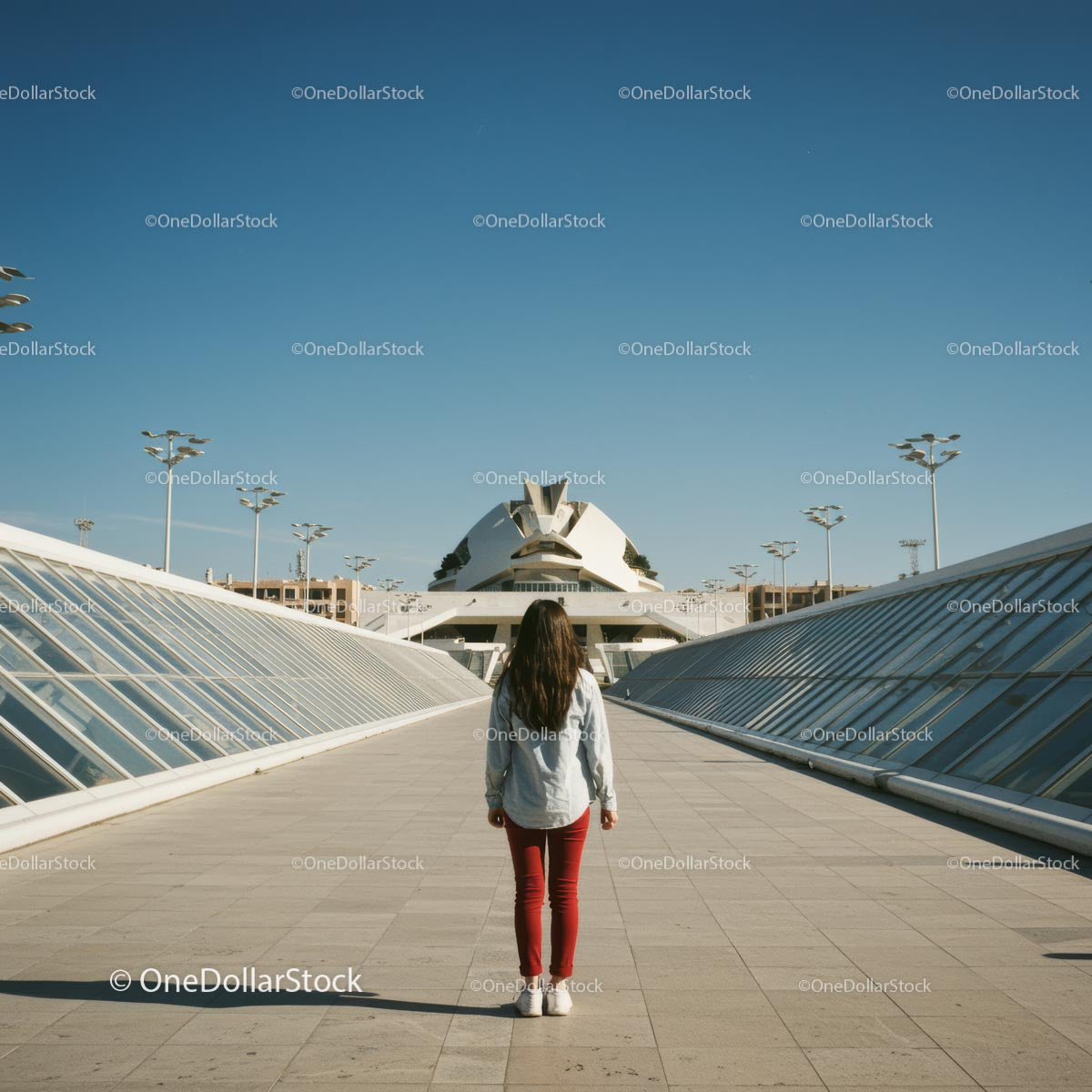 Woman Exploring City of Arts and Sciences in Valencia