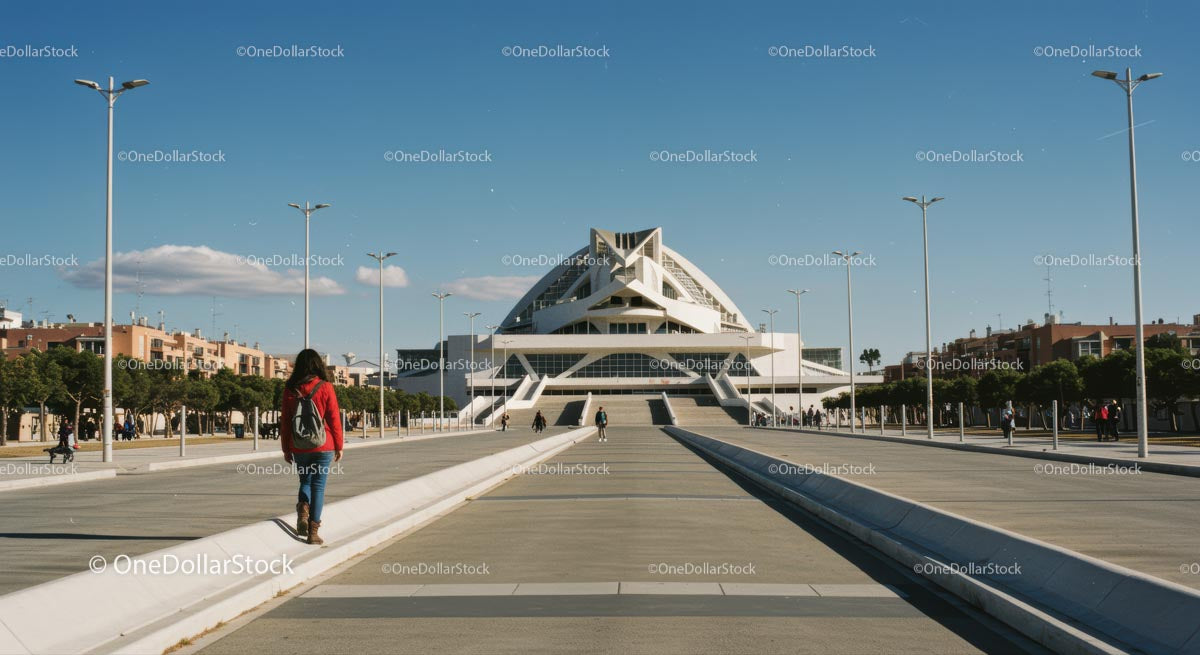 Modern Architectural Design Under Clear Blue Sky