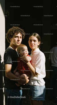 Young Family Enjoying a Sunny Day Together