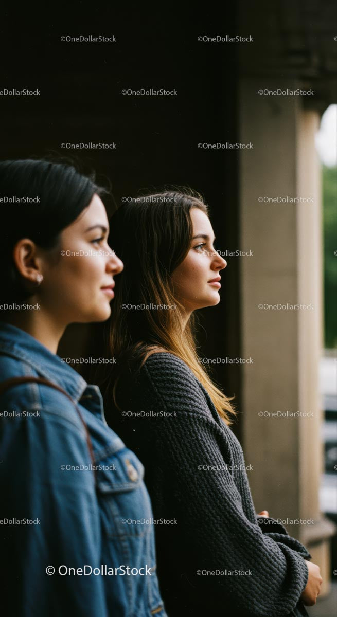 Thoughtful Young Women in Casual Autumn Attire