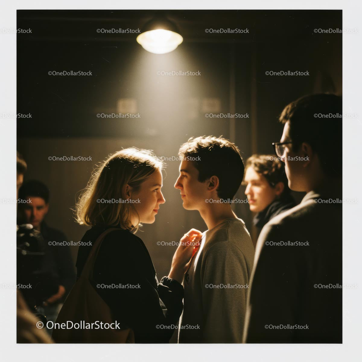 Young Couple Gazing Affectionately in Soft Light