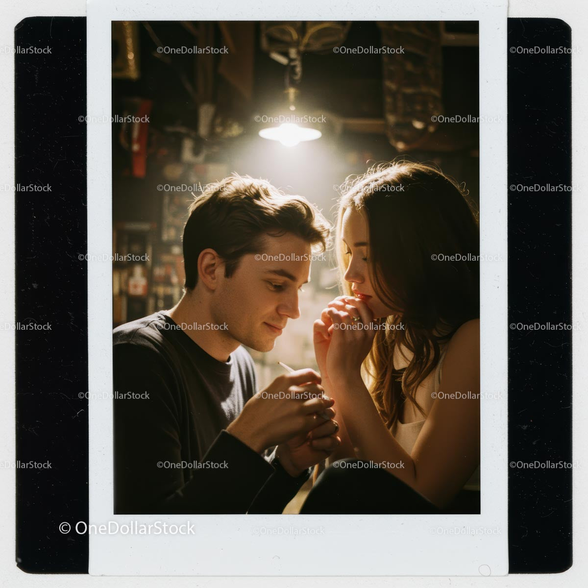 Romantic Couple Sharing an Intimate Moment in Soft Light