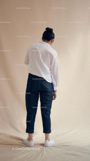 Back View of Woman in Casual Outfit