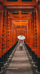 Traditional Walk Through Fushimi Inari Torii Gates in Kyoto