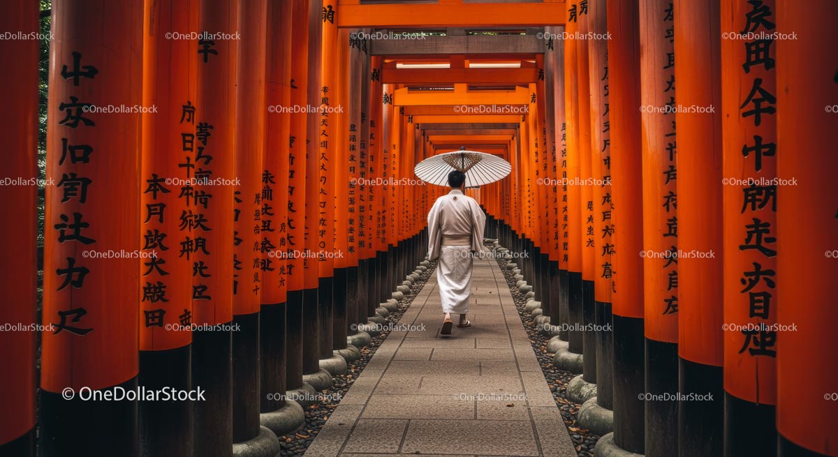 Traditional Walk Through Fushimi Inari Shrine in Kyoto