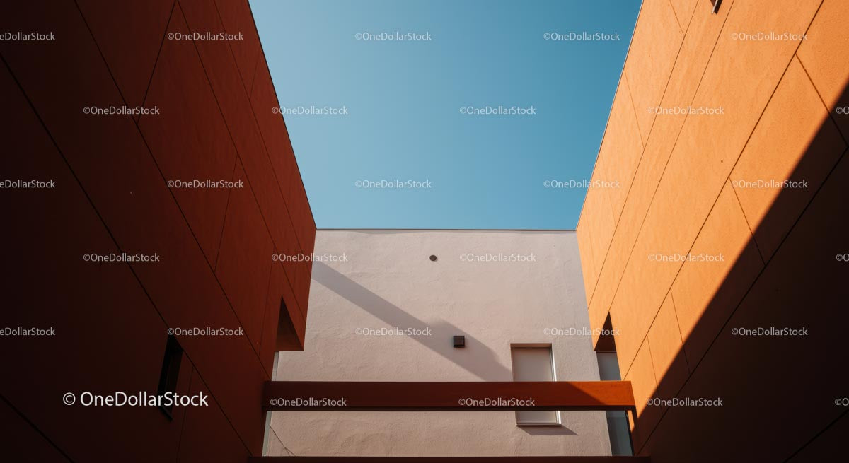 Nowoczesna architektura miejska z geometrycznymi cieniami