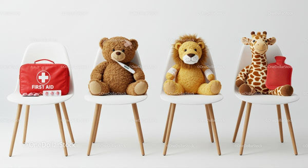 Stuffed Toys with First Aid Kit - Pediatric Healthcare Theme