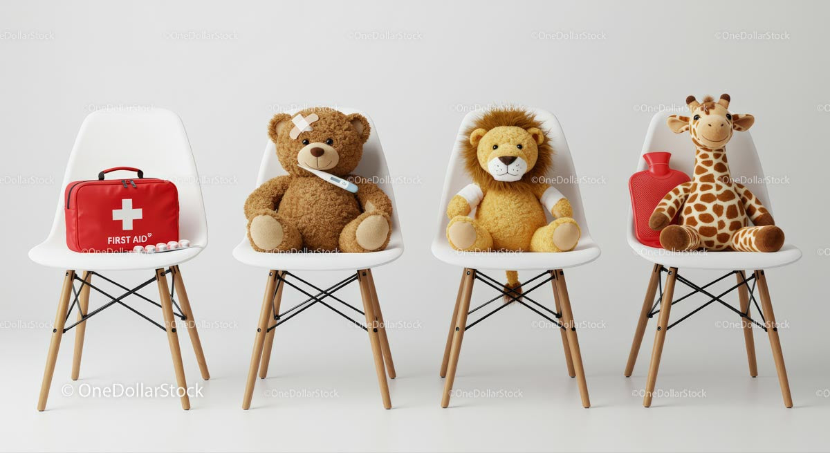 Stuffed Animals in a Pediatric Themed Setting