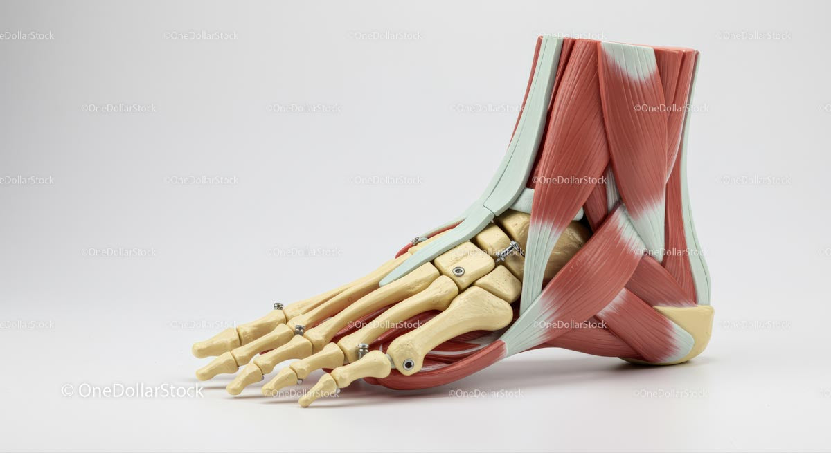 Detailed Anatomical Model of Human Foot Muscles and Bones