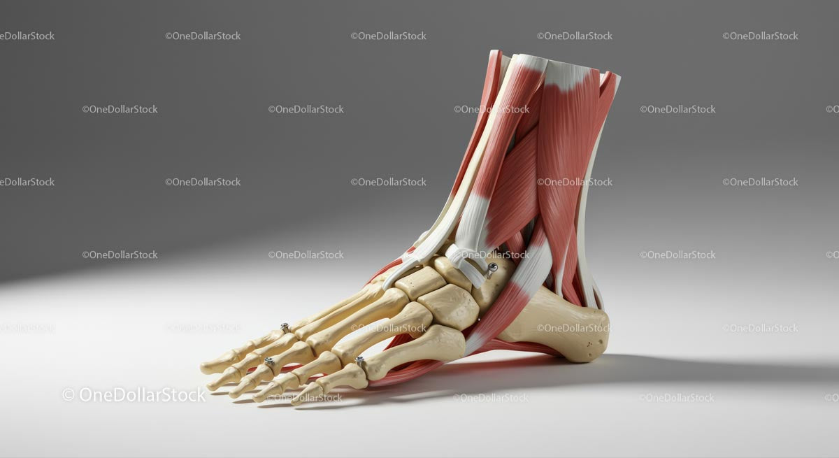 Detailed Anatomical Model of Human Foot with Muscles