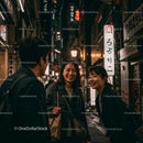 Friends Enjoying a Night Out in the City