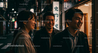 Group of Friends Enjoying a Night Out in the City