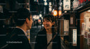 Casual Conversation on a Night City Street