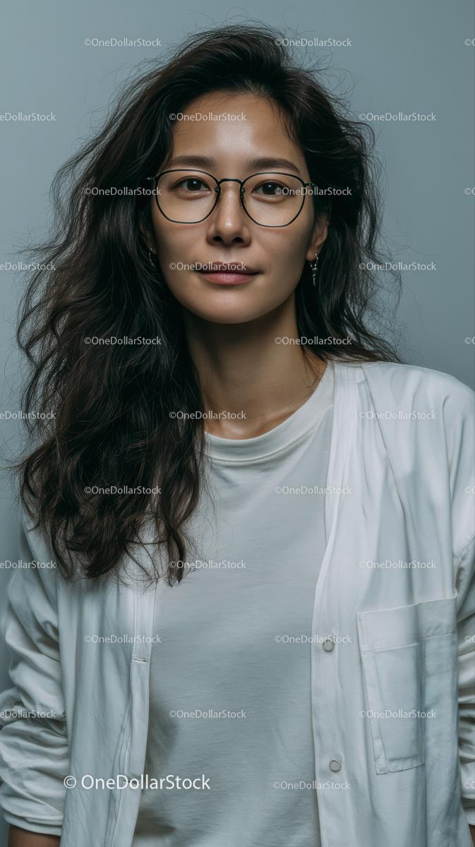Confident Woman in Eyewear and Casual Outfit