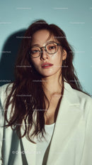 Stylish Woman in Glasses with Long Hair