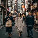 Family Strolling on Vibrant Japanese Street