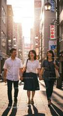 Friends Strolling on a Sunny City Street