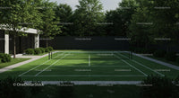 Woman Playing Tennis on Modern Outdoor Court