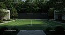 Elegant Tennis Court Surrounded by Lush Greenery