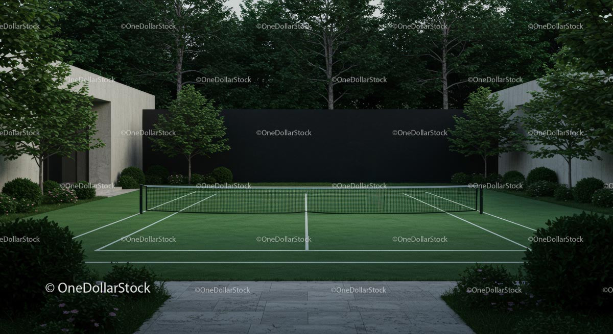 Woman Playing Tennis on Modern Outdoor Court