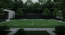 Modern Tennis Court Surrounded by Lush Greenery