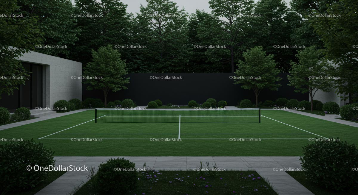 Woman Playing Tennis on Modern Outdoor Court