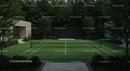Woman Playing Tennis on Modern Outdoor Court