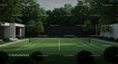 Woman Playing Tennis on Modern Outdoor Court