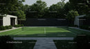 Private Outdoor Tennis Court in Modern Luxury Setting