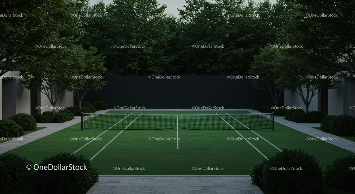Woman Playing Tennis on Modern Outdoor Court