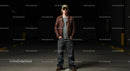 Casual Style with Leather Jacket and Sunglasses at Night